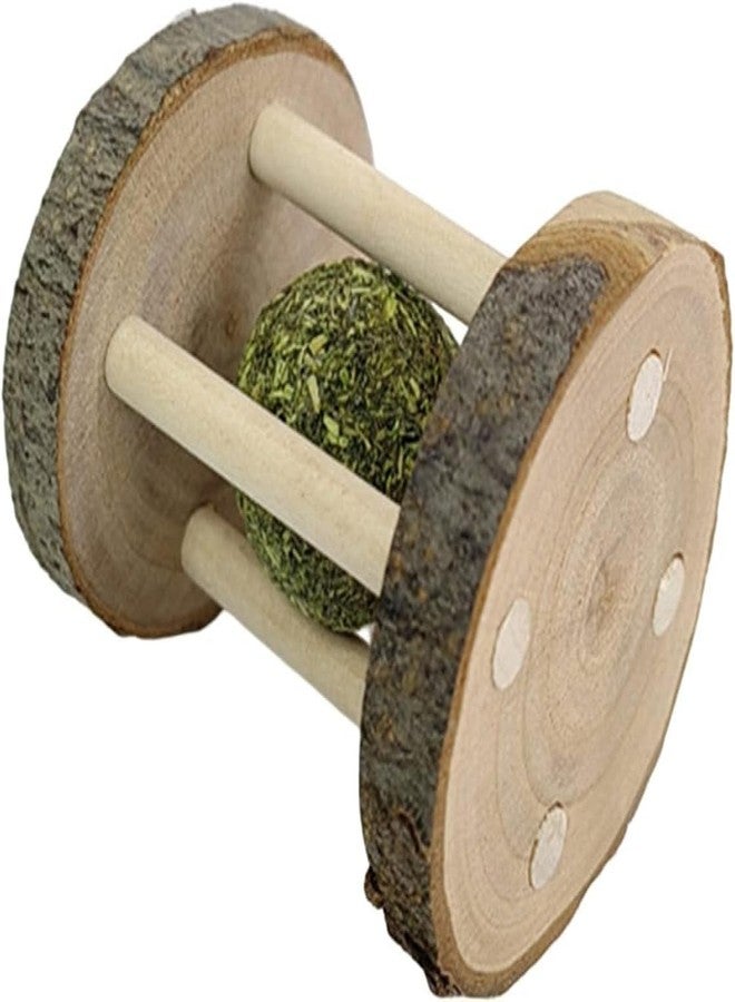 Mozff Hamster Rabbit Chew Toy Natural Wooden Play Toy, Wood Teeth Grinding Toy with Bell for Parrot, Rabbit, Chinchilla, Guinea Pig, Hamster Small Animals Toys for Pet Supplies - Image 1